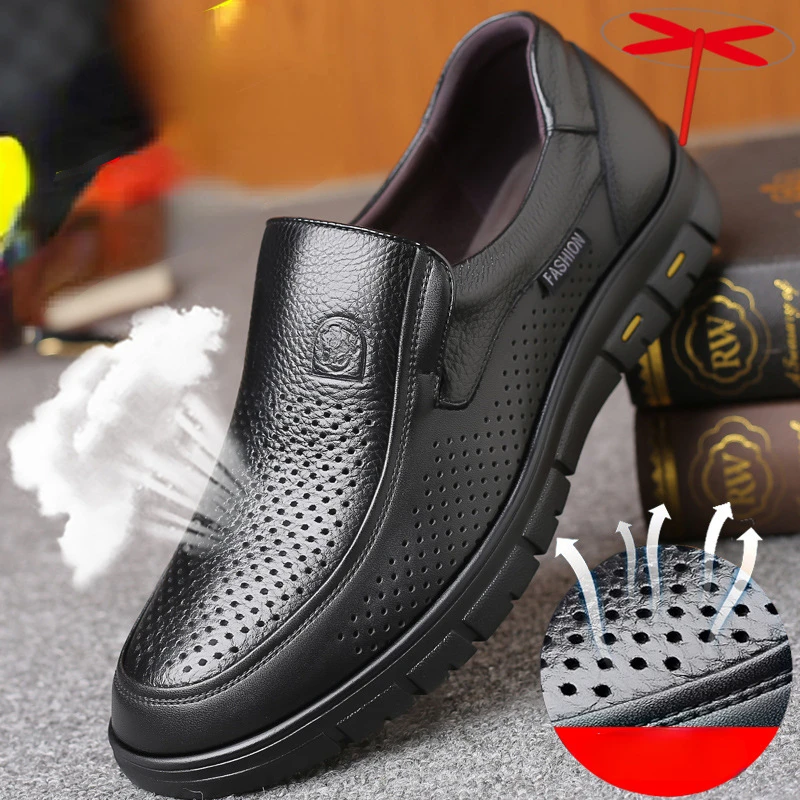 Handmade Men's Shoes New Leather Casual Shoes for Men Flat Platform Walk Outdoor Footwear Loafers Breathable Sneakers Male