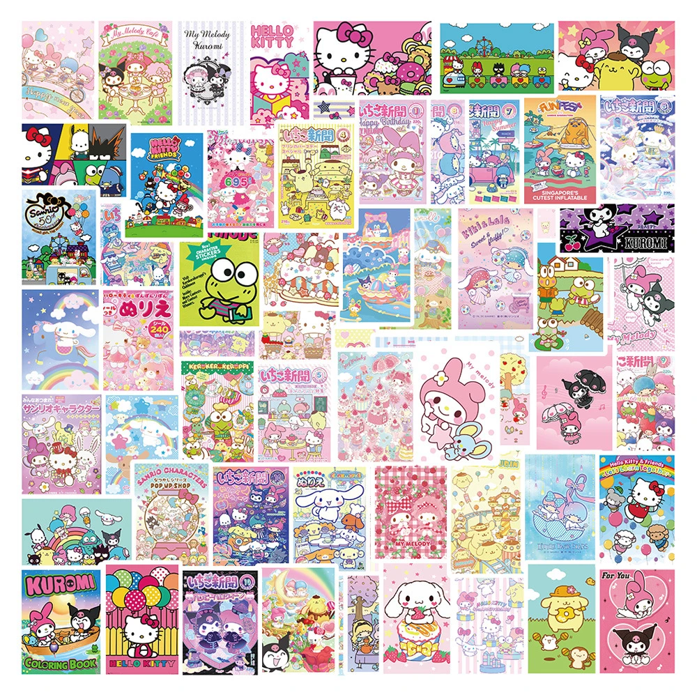 Melody Kuromi Stickers | Kuromi Melody Poster | Poster Kawaii Stickers -  62pcs/pack Diy - Aliexpress