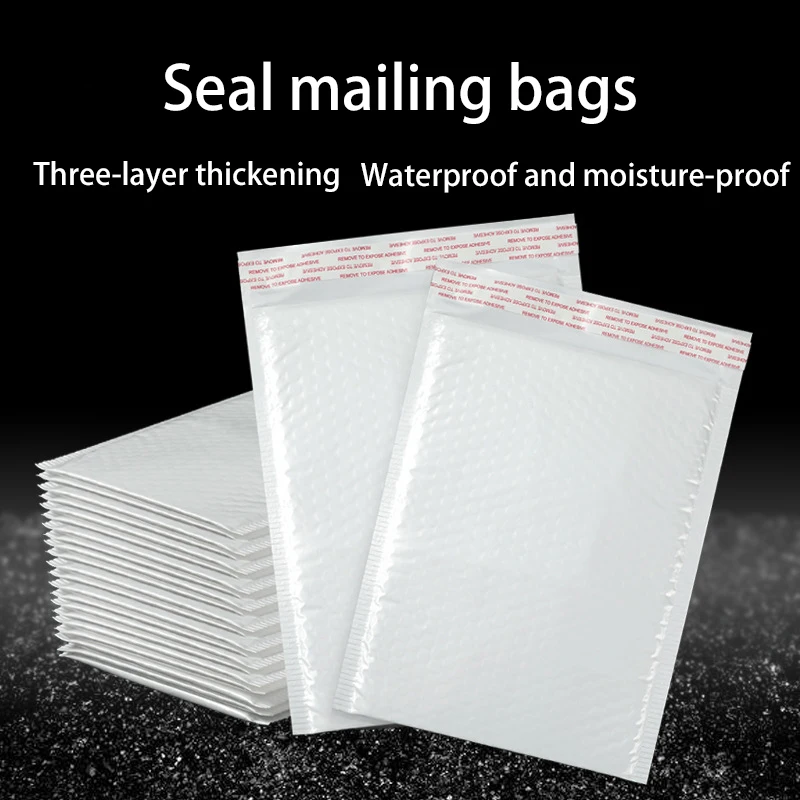 Hysen 10Pcs Poly Bubble Mailer White Self-Seal Padded Envelopes for Accessories Jewelry and Cosmetics Mailing Courier Mailer