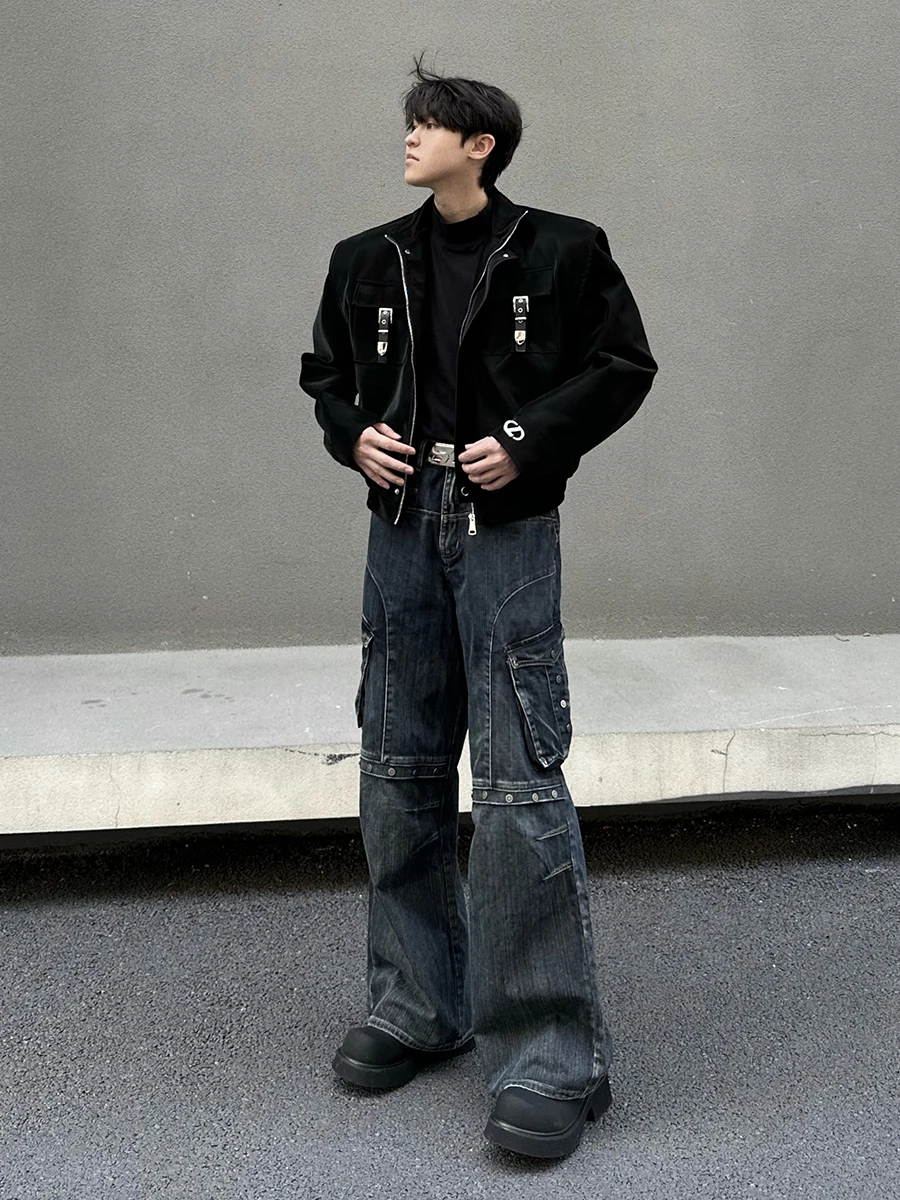 REDDACHiC Heavy Industry Deconstructed Men Cargo Pants Studded Pocket Patchwork Vintage Wash Y2k Baggy Jeans Hip Hop Streetwear 6