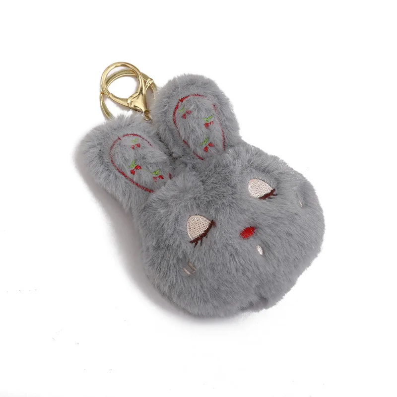 Pontos 11cm Rabbit Key Chain Cartoon Image Fluffy Realistic  Three-dimensional Comfortable Touch Decorative Valentines Gift Cute White Rabbit  Plush Doll Bag Hanging Pendant Fashion Accessory 