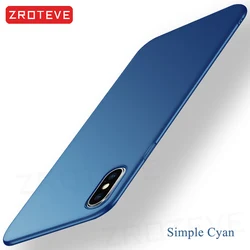 Luxury Ultra Slim Frosted Hard PC Phone Case by ZROTEVE for iPhone X (Simple Cyan)