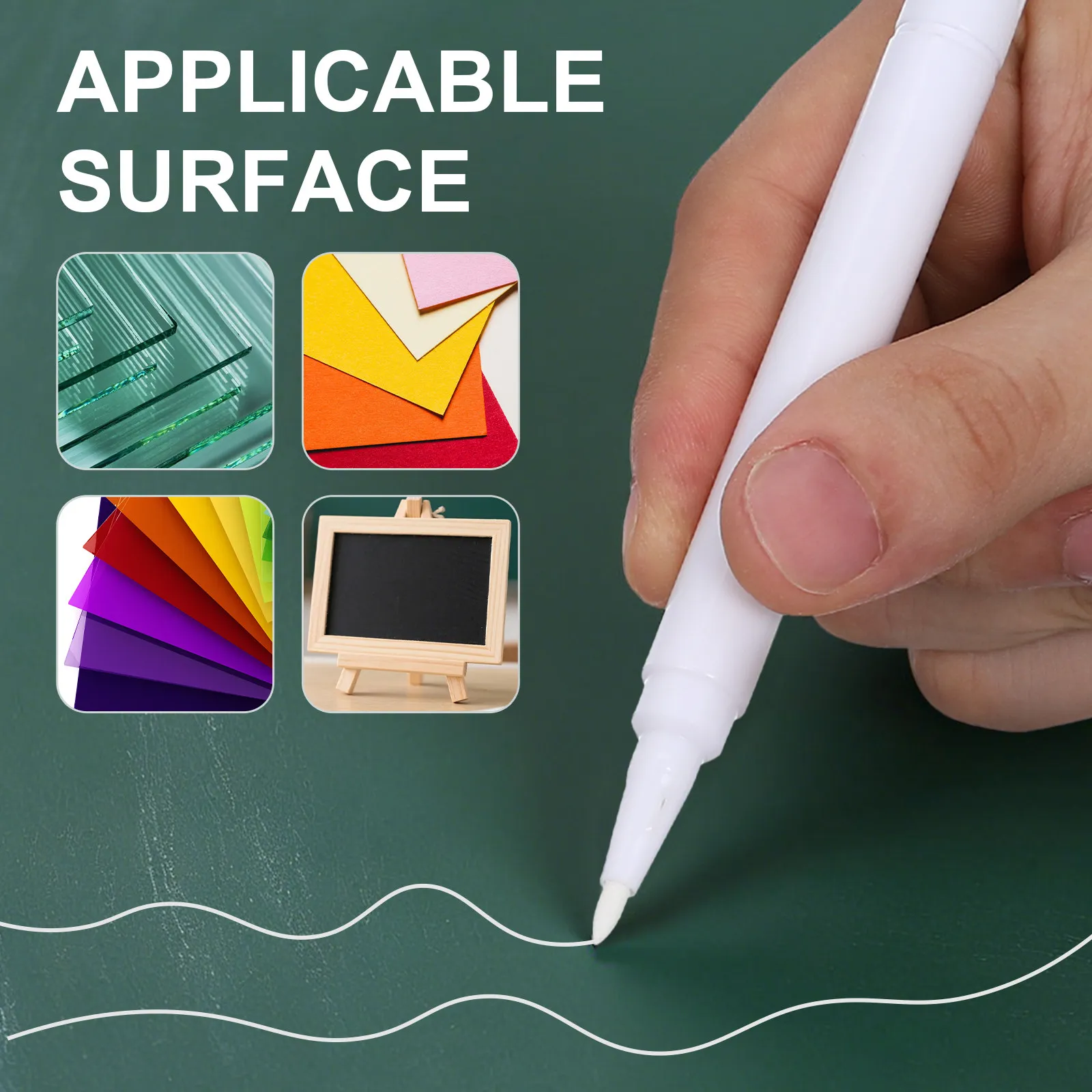 4Pcs 흰색 액체 분필 마커 유리창용 미세 팁 지울 수 있는 쓰기 펜 칠판 공예 흰색 분필 마커