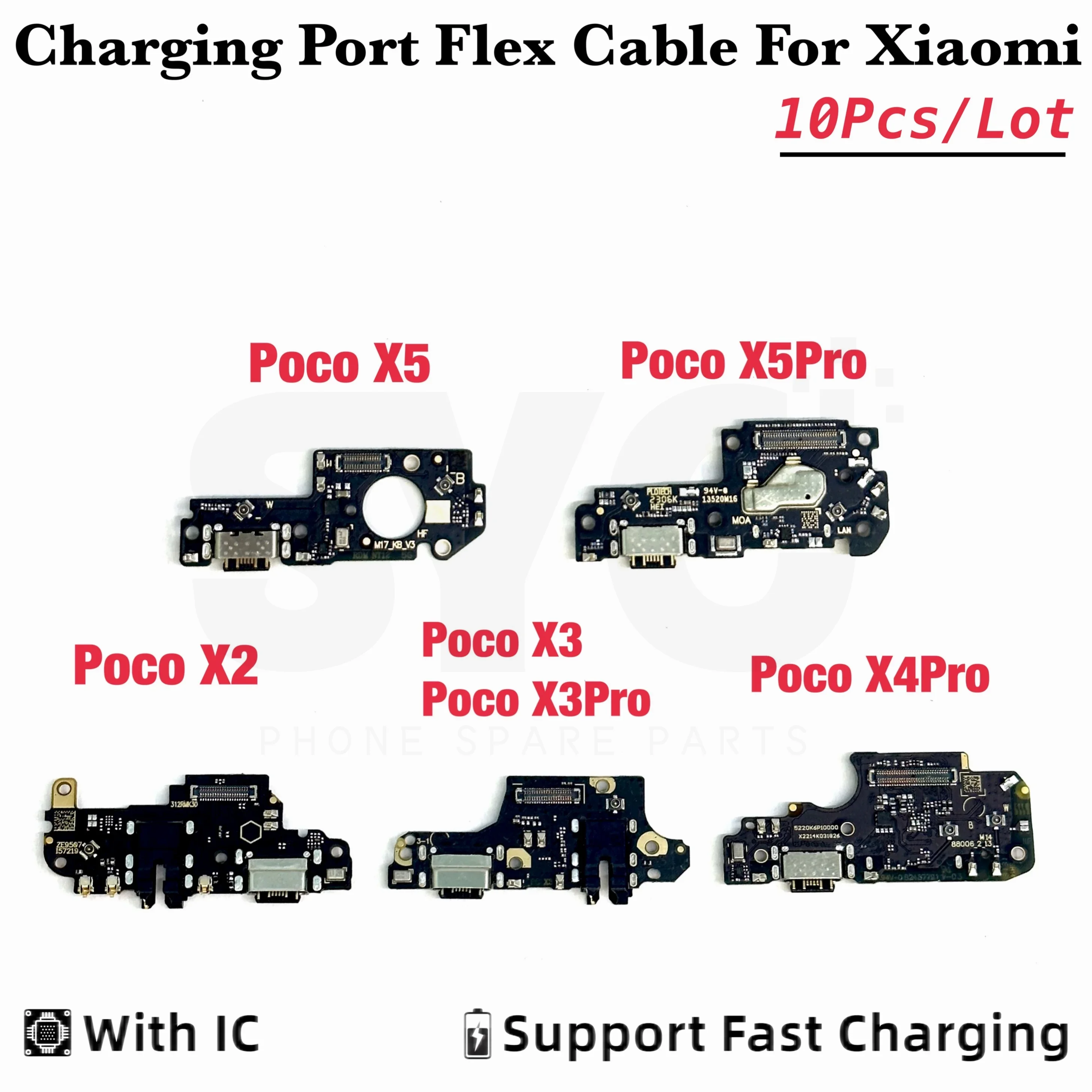 

10 шт./партия, USB-разъём для зарядки Xiaomi Poco X2 X3 X4 X5 Pro