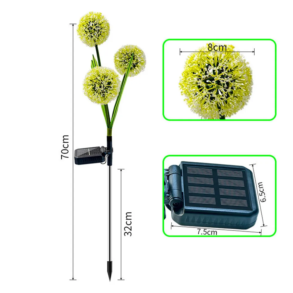 decorative solar lights 3Head Solar Lamp Dandelion rose Carnation Flower Ball LightGarden Simulation Hydrangea Flower outdoor Ground Lawn Lamp Landscape solar powered street lights