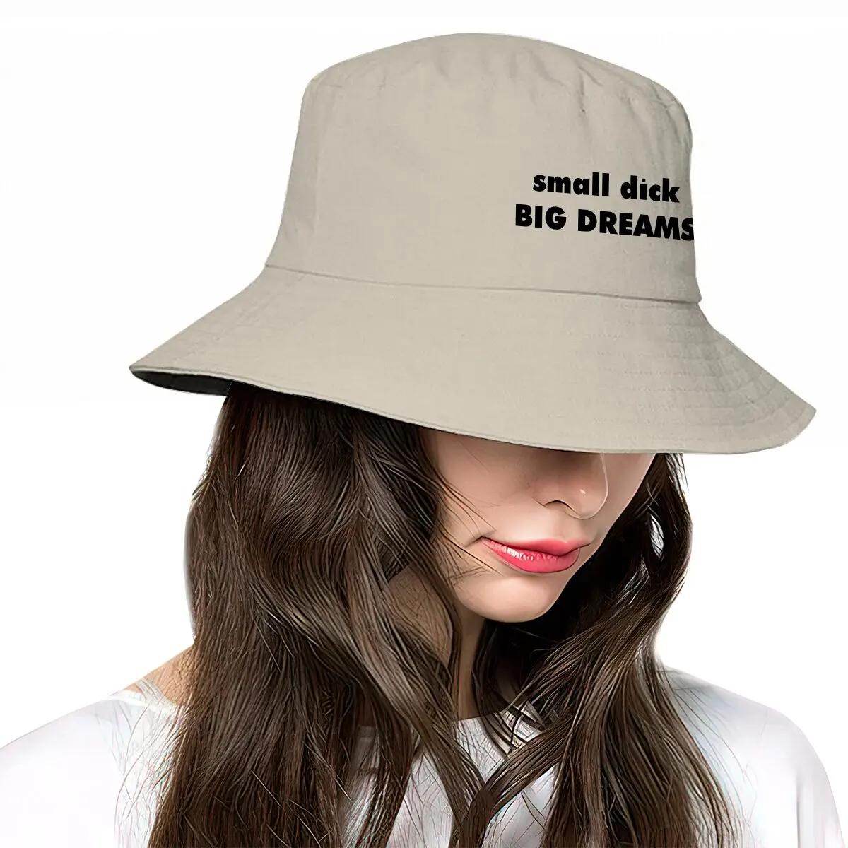 Small Dick Big Dreams Unisex Foldable fisherman hat Men And