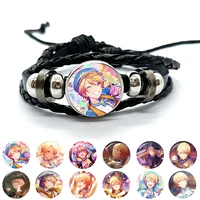 Project SEKAI Anime Wonderlands×Showtime Tenma Tsukasa Leather Bracelets Glass Multilayer Braided Bracelets Bangles Jewelry Gift 1
