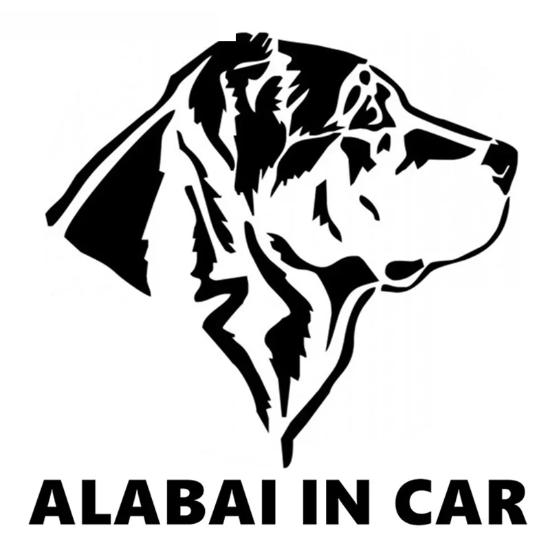 

Alabai In Car Auto Sticker Funny Vinyl Decal Pet Dog Stickers Waterproof Sunscreen Accessories for KIA VW BMW JDM,15cm*15cm