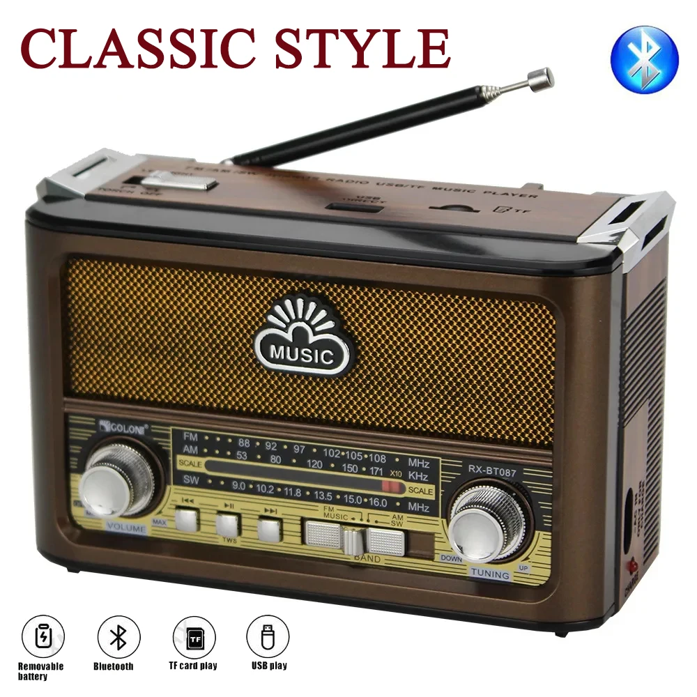Vintage-AM-FM-SW-Radio-with-Light-Home-Radio-Portable-Wireless ...