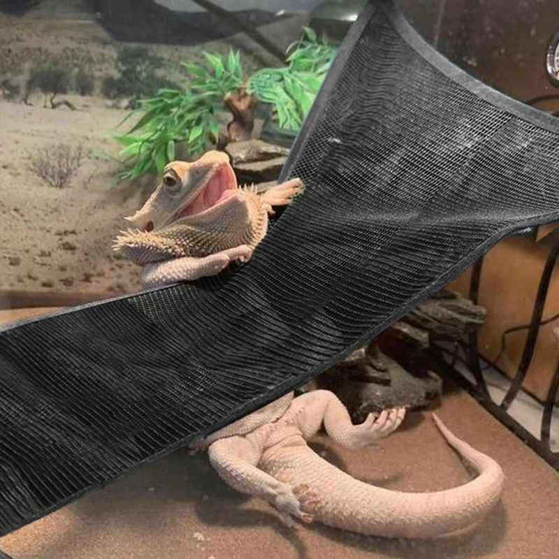 Reptile hammock 2Pcs Hanging Reptiles Bed with Suction Cup Reptiles Mesh Hammocks Habitat Ornaments for CHAMELEON Iguana