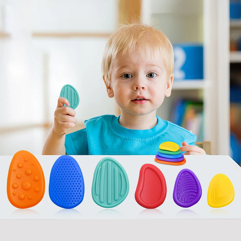 Fidget Toys Adults Sensory Silicone Stone 6 Pack