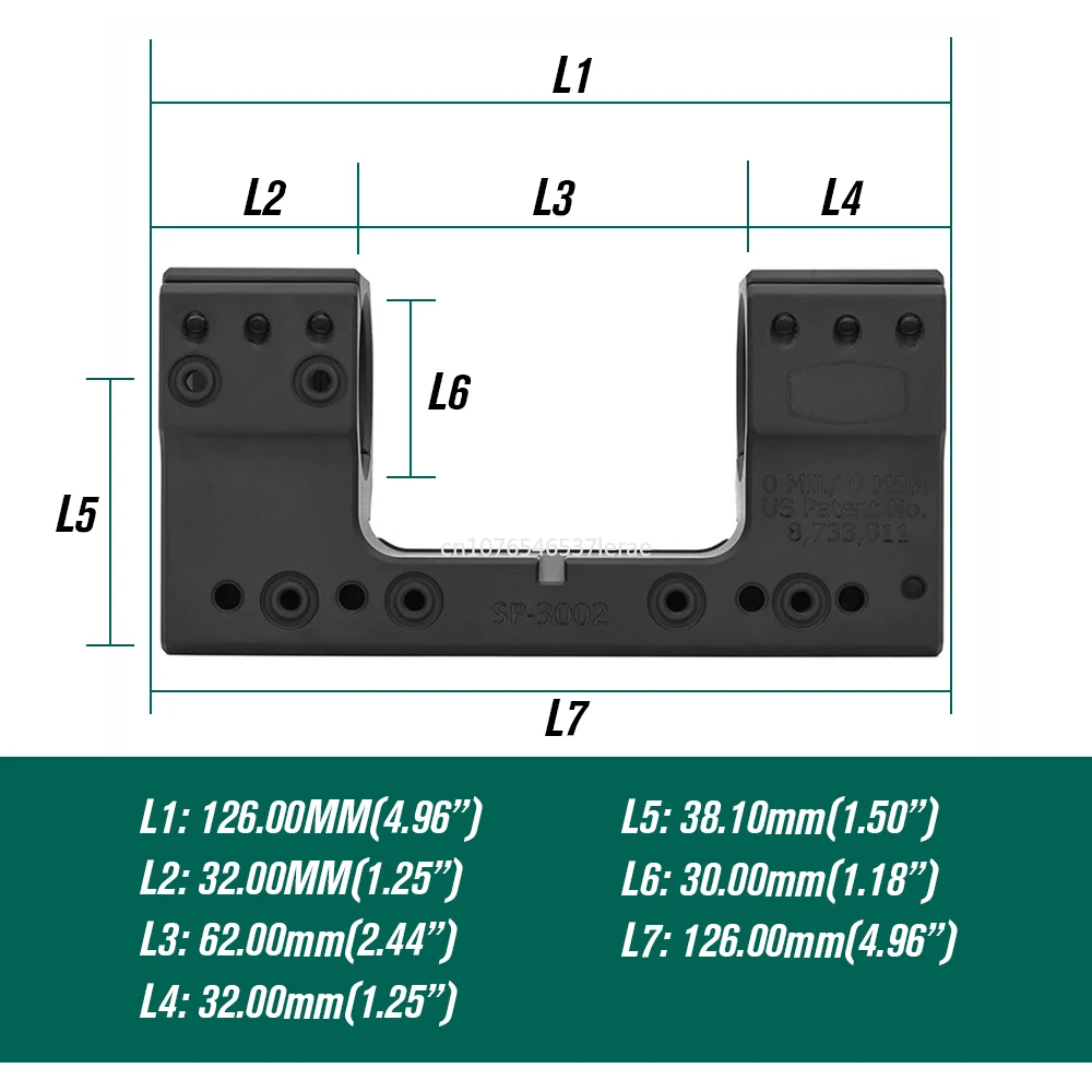 SP-3002 SP-4002 Solid Mount 30/34mm 0MIL 0MOA 1.50/1.93 inch Height Scope Mount Surfaces Scope Accessories