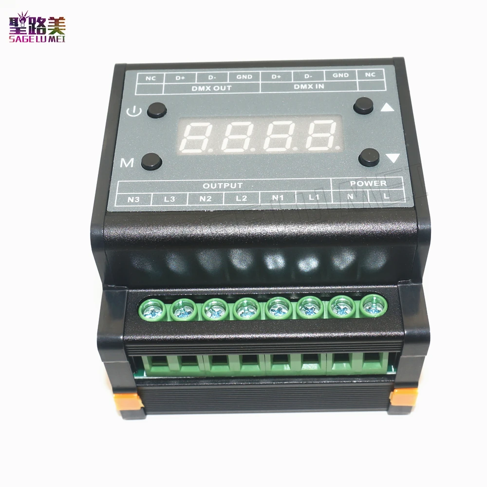 DMX302 Triac DMX Dimmer  Brightness LED 3CH Controller AC110V-240V 50Hz/60Hz Output High Voltage 3 Channels For Panel Lights