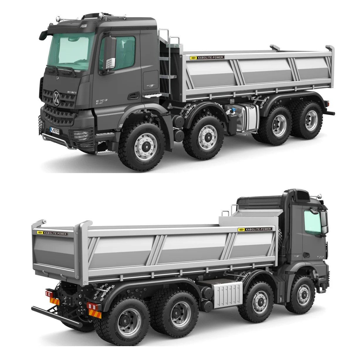 8*8 카볼라이트 5703 1/14 RC 덤프트럭 RTR 무선 조종 자동차 덤퍼 티퍼카 라이트 사운드 모델 장난감 (성인용)
