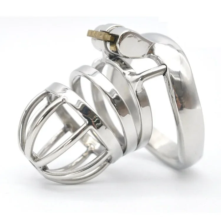 Male Stainless Steel Cock Cage Penis Ring Chastity Device Catheter Stealth New Lock Adult Belt Sex Toy