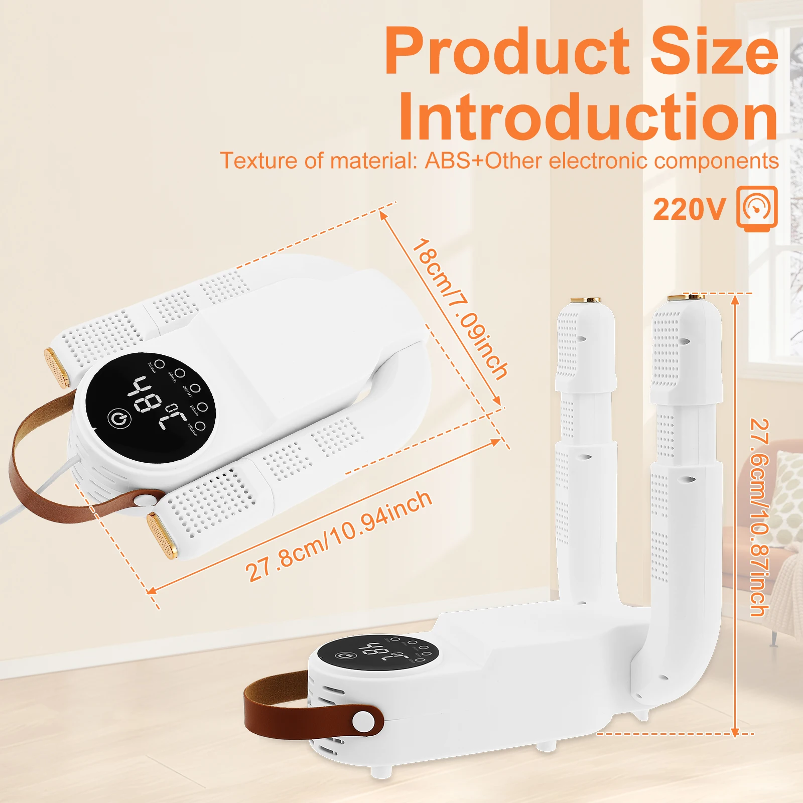Portable Electric Shoes Dryer Telescopic Boot Warmer Foldable Smart Heater Fast Drying Deodorizer Multifunction Socks Dryer