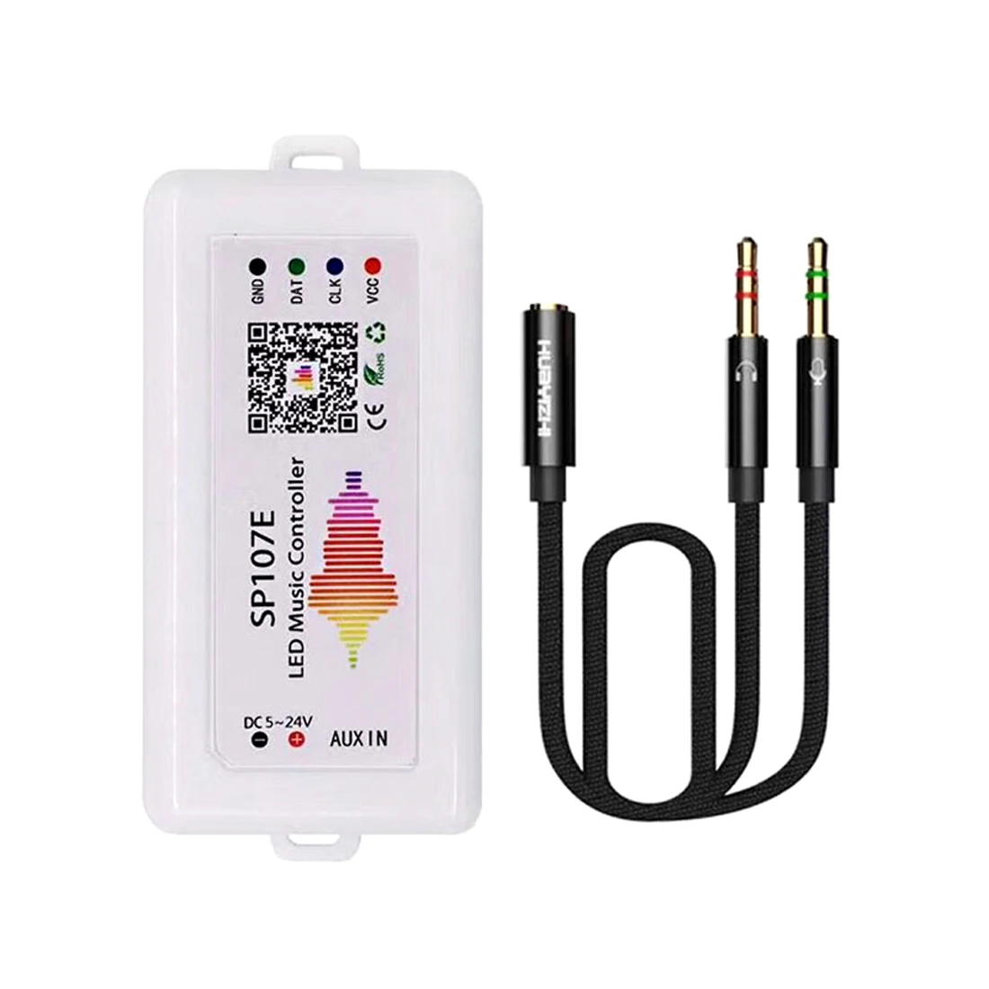 SP107E DC5-24V LED 음악 컨트롤러, 무선 블루투스 호환 SPI 풀 컬러 음악 제어, WS2812B 용 전화 앱으로
