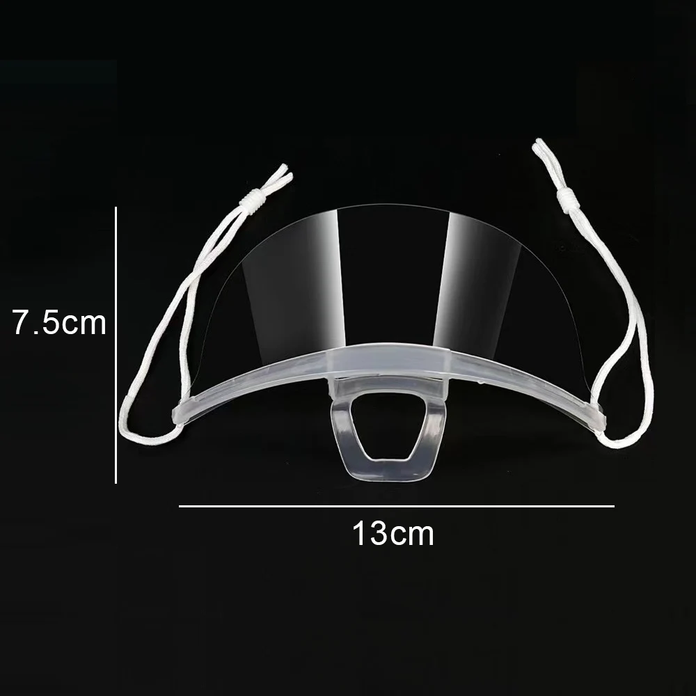 10Pcs Reusable Transparent Anti fog Mask Shield Cover Restaurant School Plastic Anti saliva Mouth Shield Mouth Mask Cover face mask