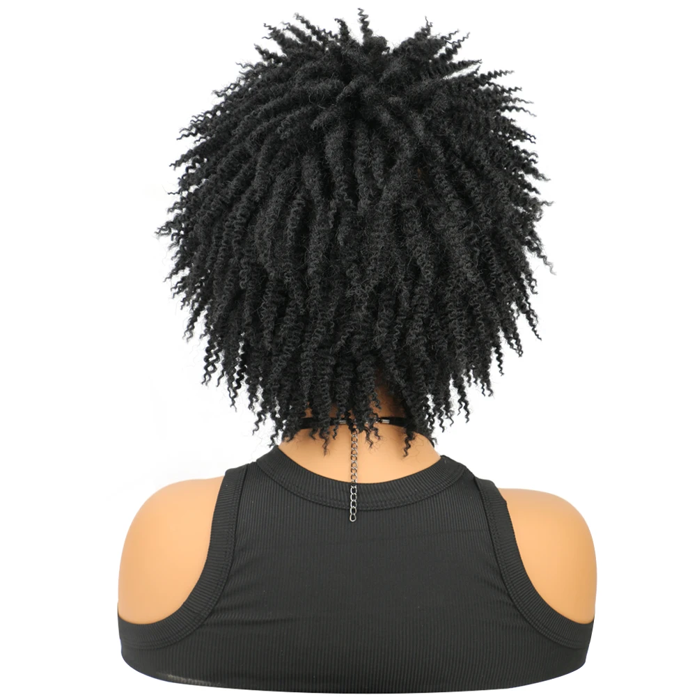 Short Kinky Curly Wigs for Women Afro Kinky Curly Hair Hedgehog Wig Natural Synrhetic Afro Curly Wig Cosplay Use Heat Resistant