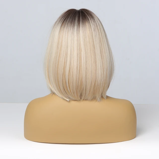 Short Bob Wig With Bangs Synthetic Wigs For Women Ombre Black Red Blonde Pink Lolita Cosplay Party Natural Hair Perruque Bob SS176