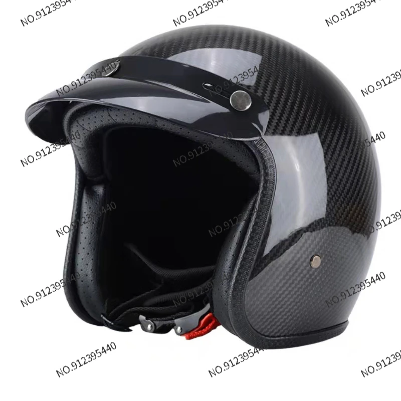 

3/4 helmet carbon fiber helmet men and women motorcycle half helmet four seasons universal retro helmet retro helmets motorcycl