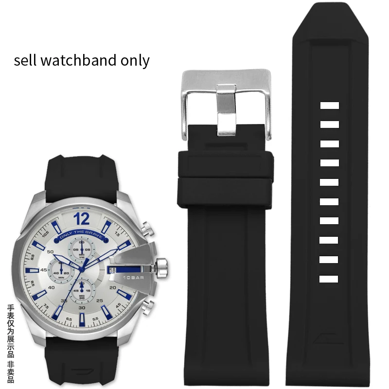 Premium Waterproof Silicone Rubber Watch Band - Soft, Durable Large Strap