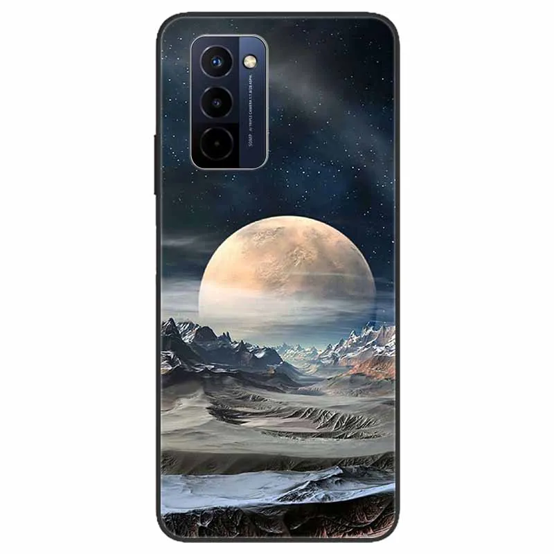 Stylish Black TPU Soft Silicone Bumper Case with Cartoon Flowers and Animals Design