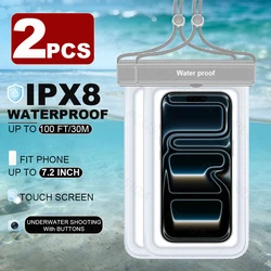 Universal Waterproof Phone Pouch with Lanyard - Premium Deep Waterproof Case (GRAY)