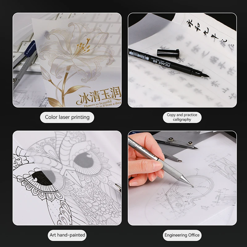 50Sheets A4/A5 Tracing Paper Writing Copying Drawing Scrapbook Calligraphy Paper Translucent Clear Tracing Paper Crafts Supplies - 5