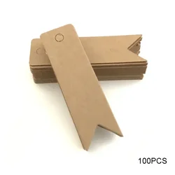 Kraft Paper Thank You Gift Tags - Set of 100, Perfect for Weddings, Parties, and Handmade Presents (Blank - Brown)