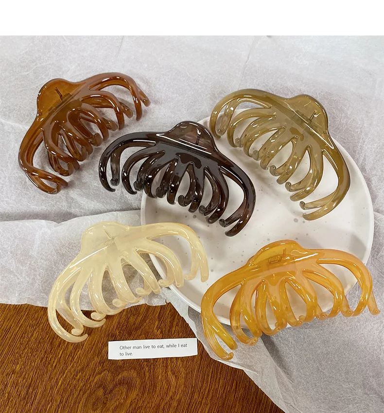 Octopus Grabbing Giant Energy Grabbing Super Large 13CM Hair Capacity Multiple Hair Clips Back of Head Coiled Hair Shark Clip