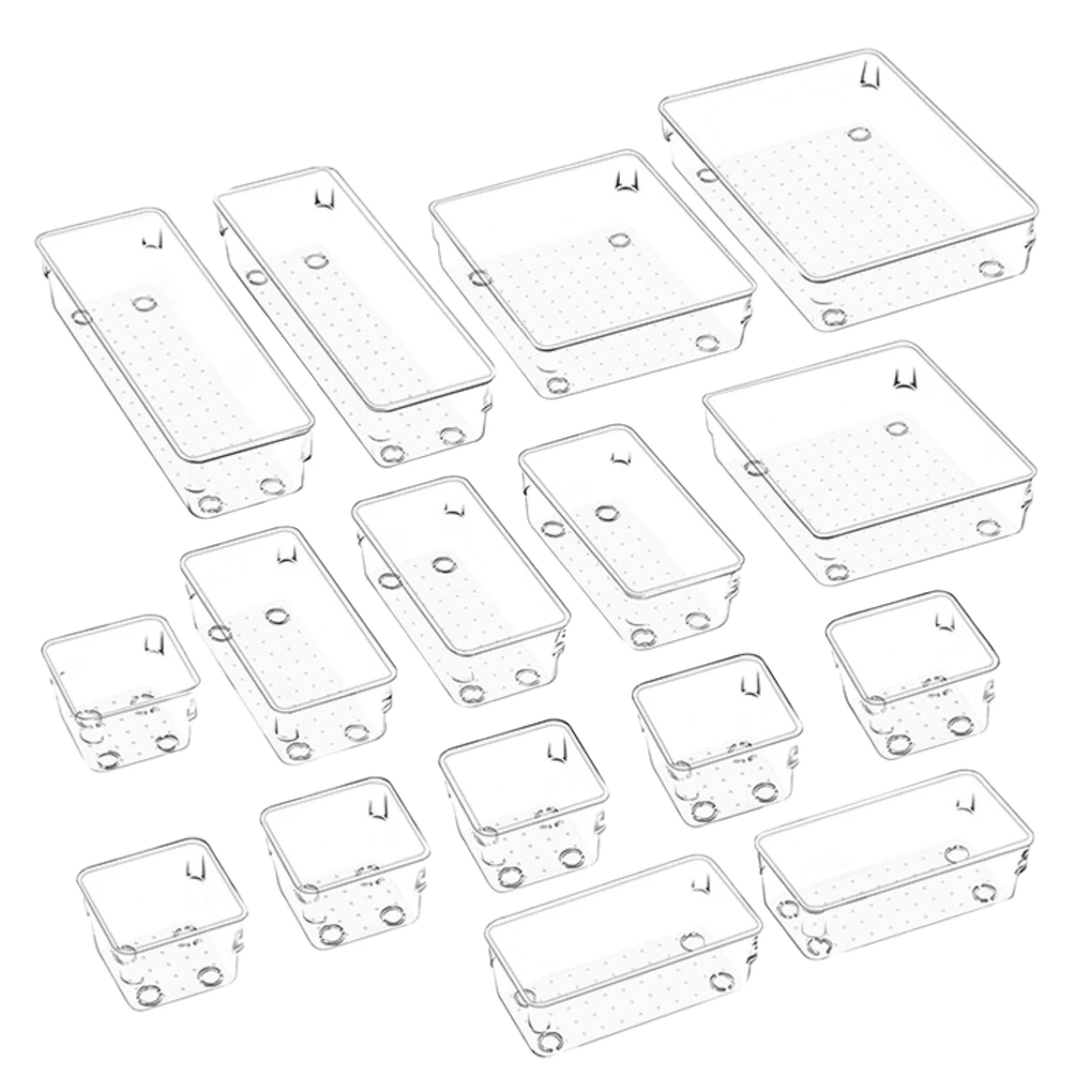 16Pcs-Drawer-Organizer-Set-Clear-Plastic-Desk-Drawer-Dividers-Trays ...