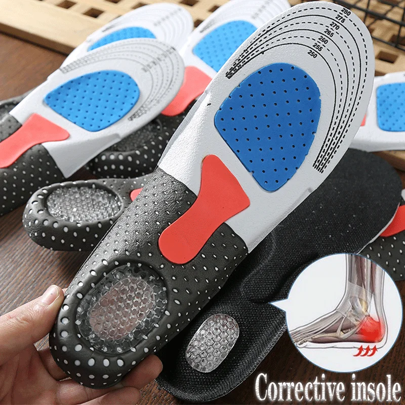 Silicone Sport Insoles Orthotic Arch Support Sport Shoe Pad Running Gel Insoles Insert Cushion for Women Men Sneakers Boots Sole
