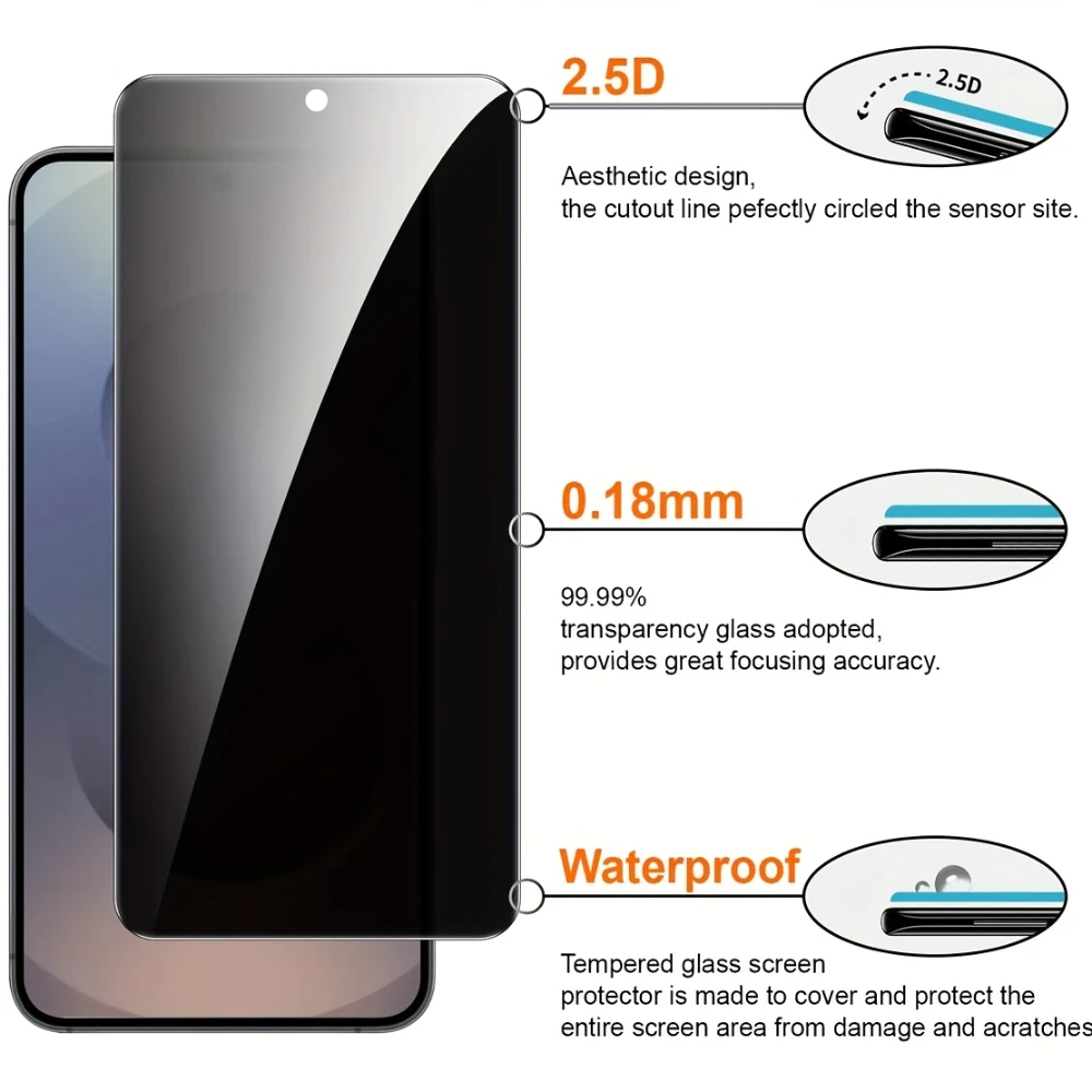 NNBILI 3-teiliger Sichtschutz aus gehärtetem Glas für Samsung Galaxy S26 Ultra S26-Serie, unterstützt 0,01S-Fingerabdruck-Entsperrung – Detail 7