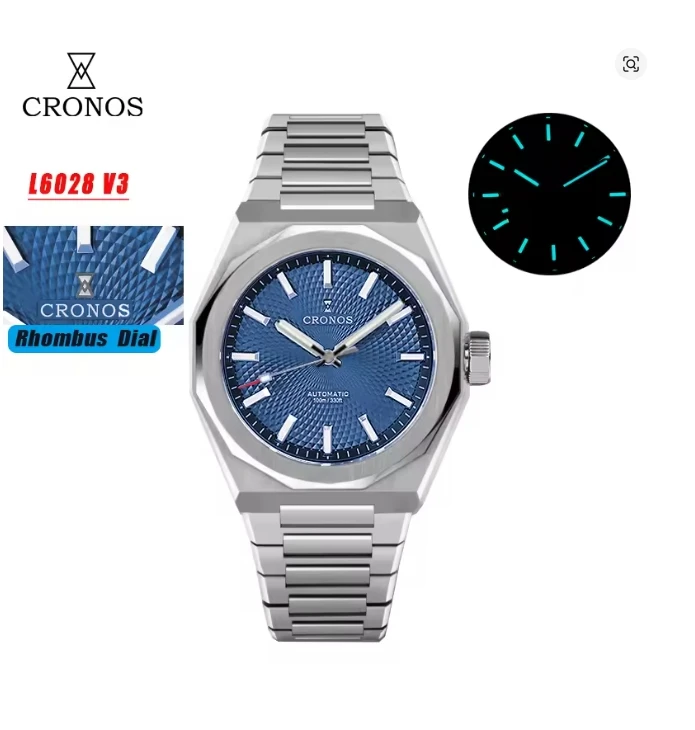 Cronos L6028 V3 Rhombus / Perlage Dial Limited 39mm PT5000/90S5