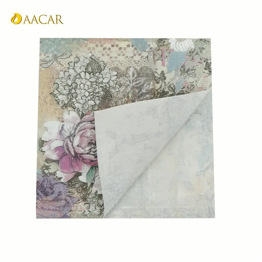 20pcs Tissue Decoupage Servilleta Summer Party Supplies Printed Feature Rose Paper Napkins For Event & Party Decoration