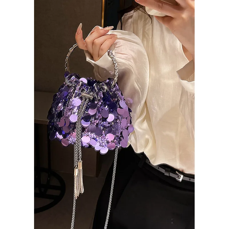 Shoulder Bag Sequin Handbags for Women Trendy Fashionable Banquet High-quality Messenger Versatile Luxury Crossbody Casual Y2k