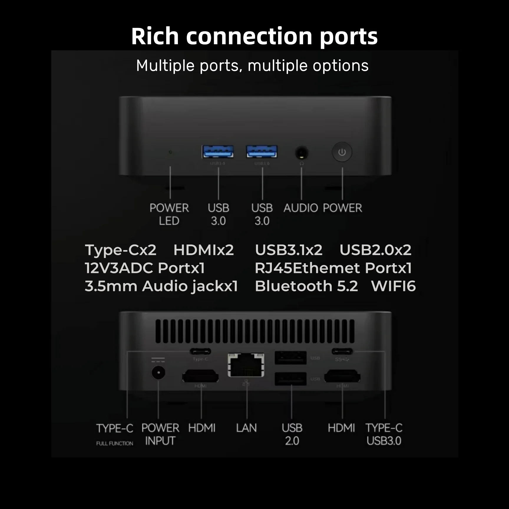 휴대용 미니 데스크탑 PC Windows 11 Intel Core i9 8950HK DDR4 16GB 1TB 2TB SSD 게임용 PC Type-C 4K 60Hz 미니 PC 컴퓨터