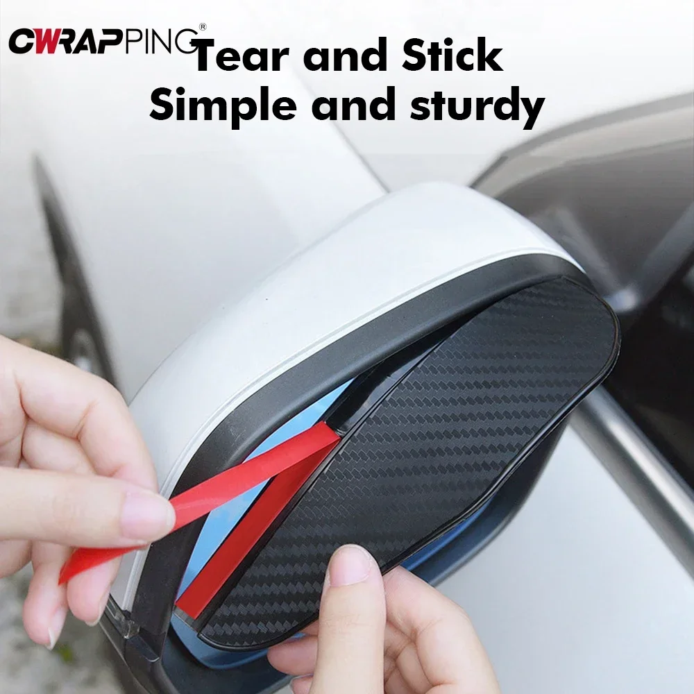 Rearview Mirror Protector Car Rearview Mirror Rain Eyebrow Carbon Fiber Sun Visor Shade Clear Vision Rain for Car Rearview Covers Accessories