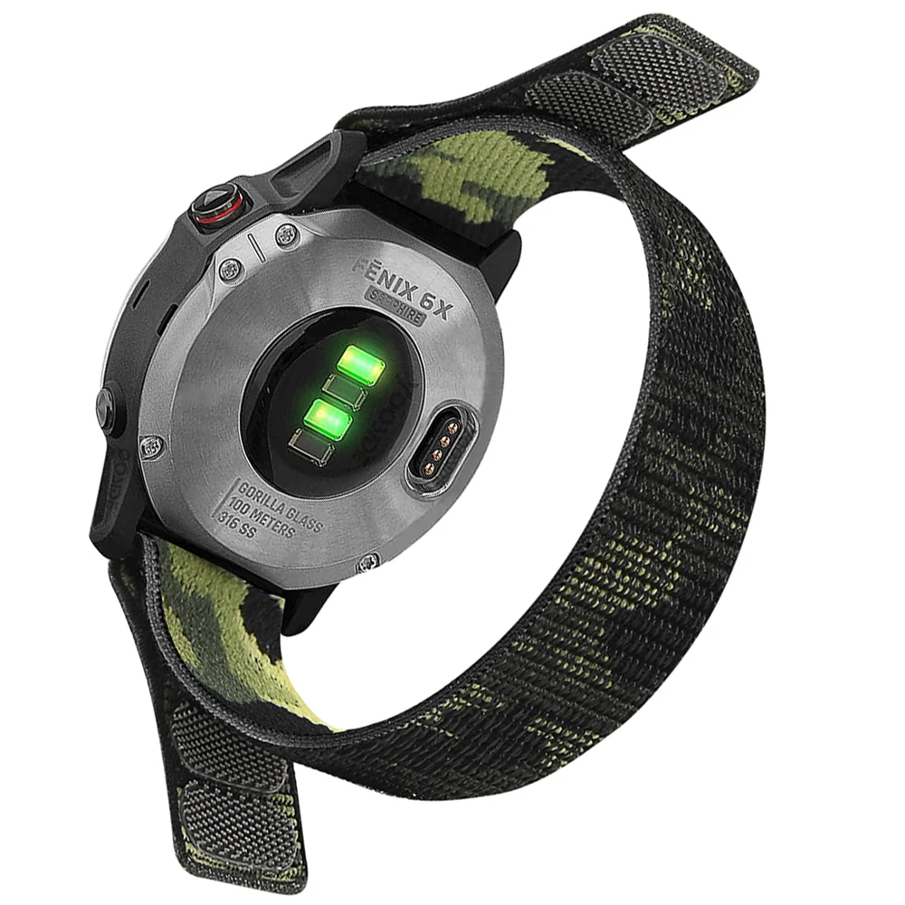 Nylon Hook and Loop Strap - Durable and Adjustable Watchband Bracelet, 22mm/26mm