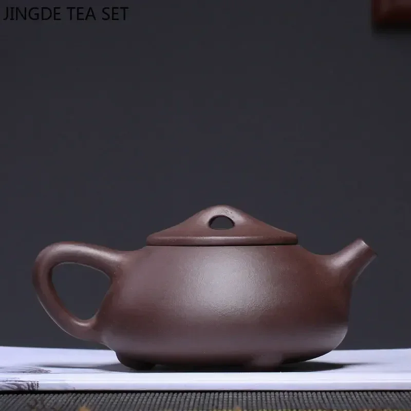 200ml Yixing Raw Ore Purple Sand Teapot Handmade Purple Mud Ball Hole Filter Kettle Zisha Beauty Stone Scoop Pot Home Tea Sets