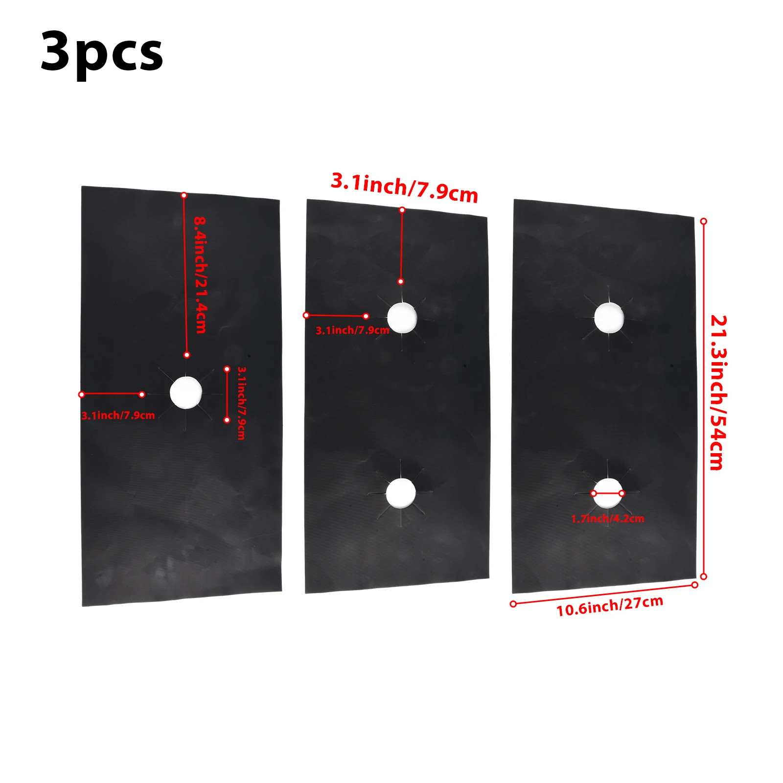 

3pcs/set Gas Stove Protectors Cooker Cover Liner Clean Mat Pad Gas Stove Stovetop Protector For Kitchen Cookware Accessories
