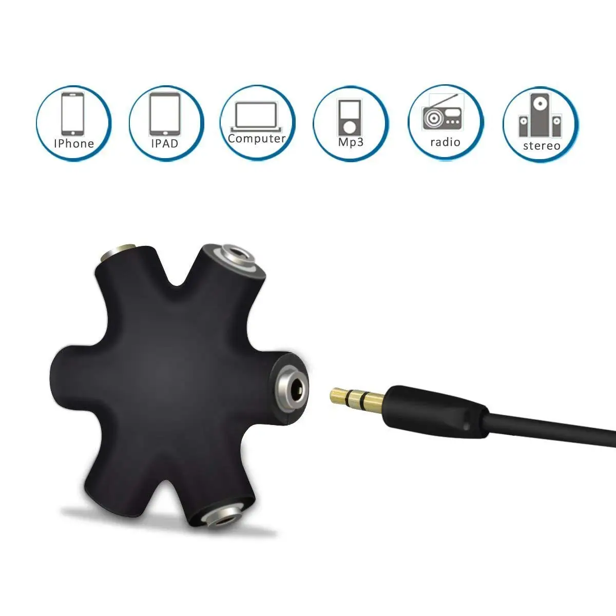 5-Way 3.5mm Audio Splitter Cable