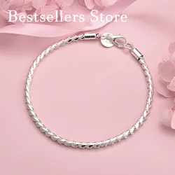 Sterling Silver 8 - Inch Rope Chain Bracelet - Fashionable Unisex Party & Wedding Accessory - 20cm (Silver)
