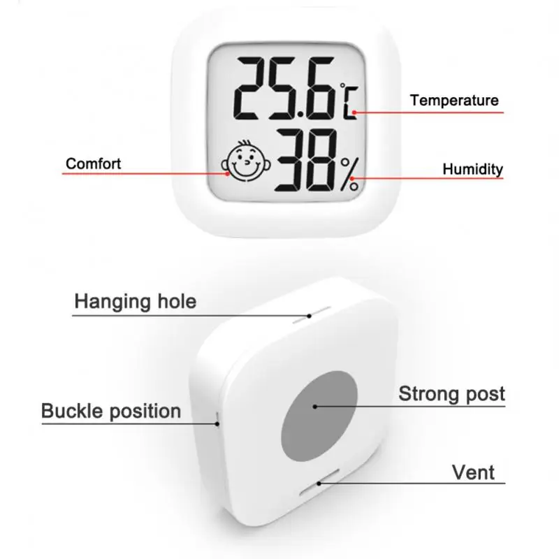WiFi Smart Thermometer Wall-Mounted Hygrometer Thermometer, Humidity  Temperature Gauge with Remote Monitor, Large LCD Display, White by YY.Home  