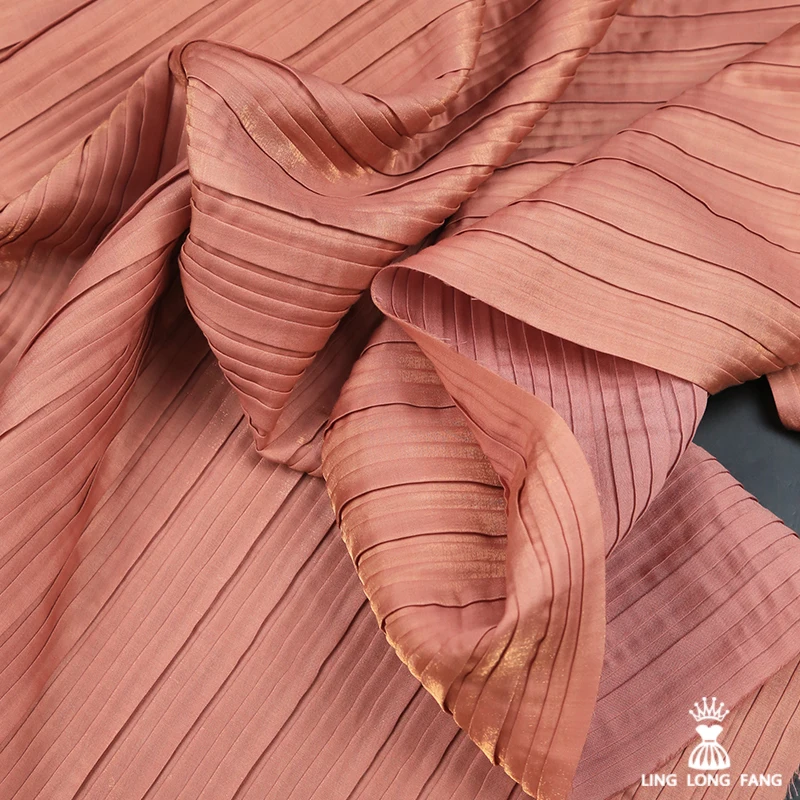 Glossy Streamer Pleated Pleated Fabric Ancient Style Han Opera Costumes Accordion Background Designer Clothing Fabric