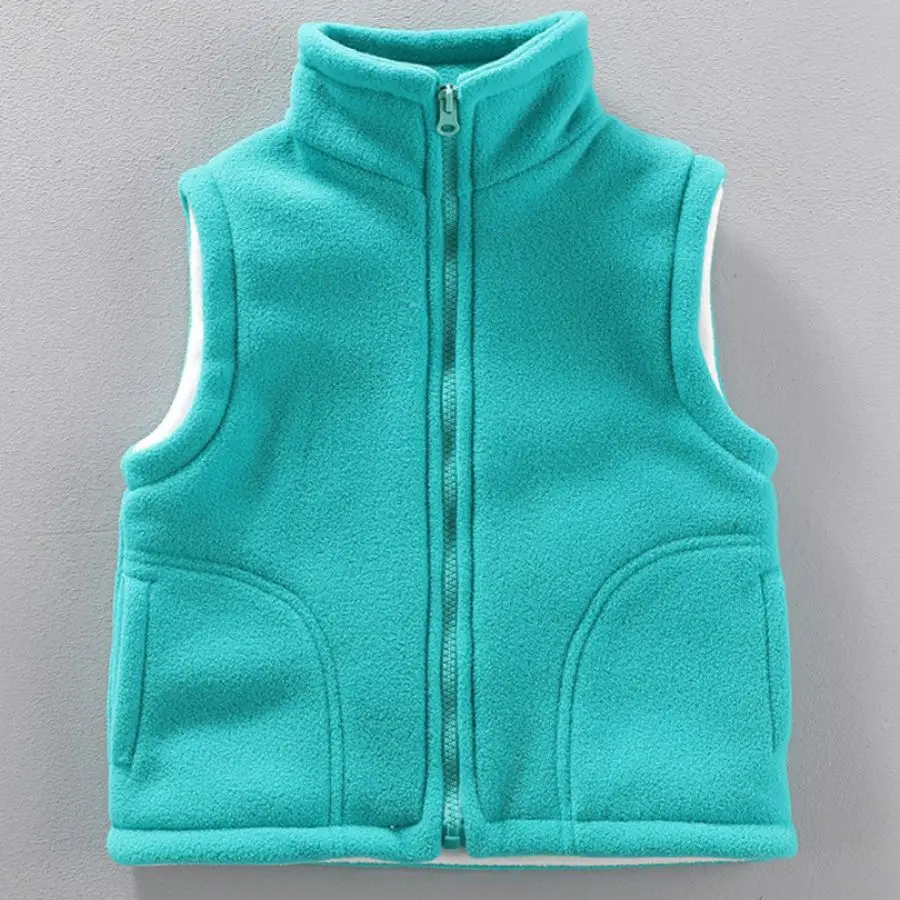 Girls Boys Polar fleece Vests Children's Sleeveless Double-layer Thermal Jacket Kids Waistcoat Boy's Autumn Winter Outerwear - 2