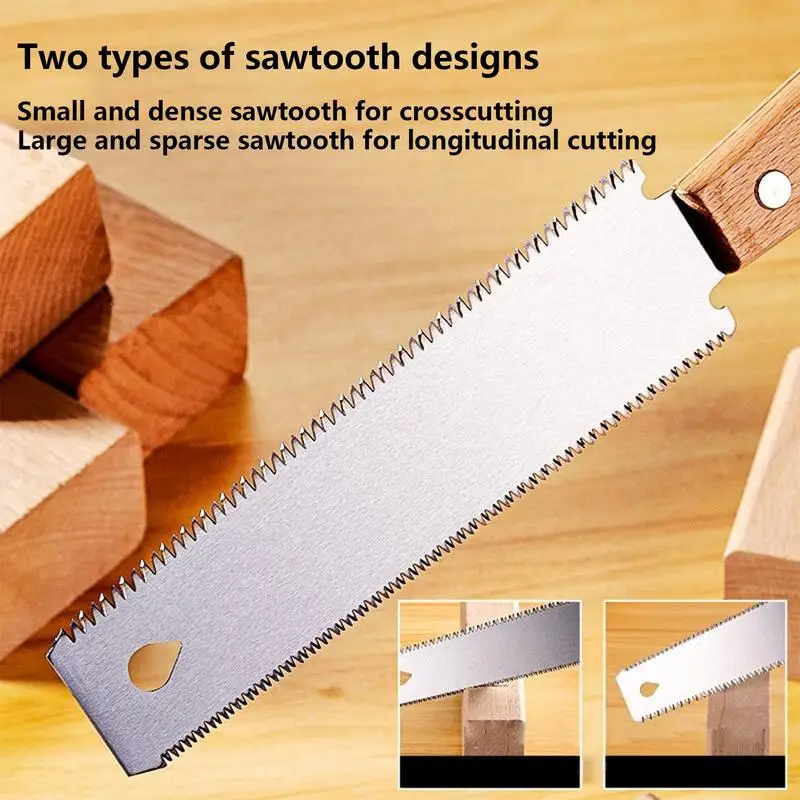 Japanese Pull Saw 5.9 Inch Double Edge Sided Hand Saw Woodworking Tool Japanese Wood Cutter Tools For Woodworking And Garden