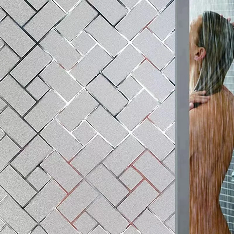 Inclined Plaid Glass Window Film Privacy Frosted Glass Window Sticker Covering Home Translucent Opaque Sticker Suitable for Kitchen Bathroom Office and Other Scenes window film window privacy film window sticker