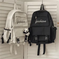 Man And Woman School Bag Student Backpack Canvas Handbag Backpack High Capacity Buckle Zipper Bag Women Bag